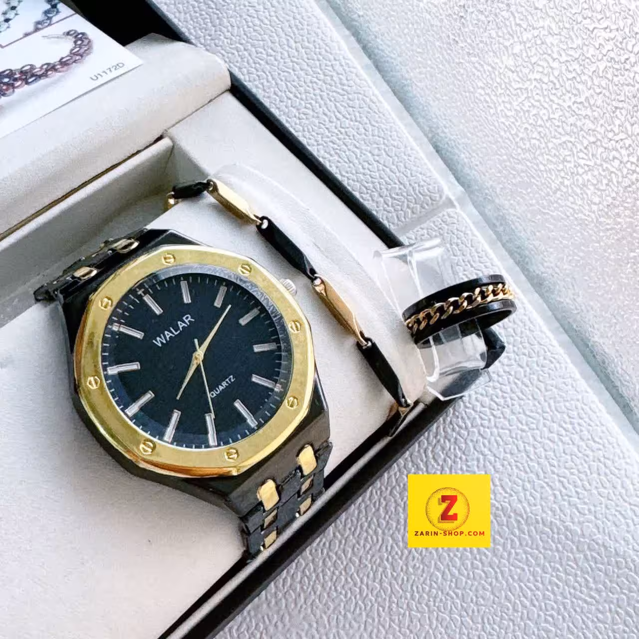ست ساعت دستبند انگشتر مردانه 380420520
