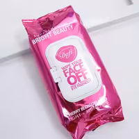 عمده فروشی دستمال مرطوب پاک کننده آرایش چشم و صورت دافی Dafi صورتی تعداد 55 برگی 92851