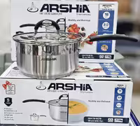 شیرجوش استیل عرشیا دو درب مدل SS478-3076 سایز 18سانتی متر