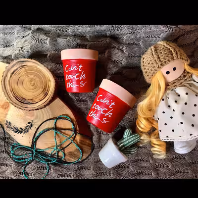 گلدان سفالی پاستل گالری مدل three cant کد 3