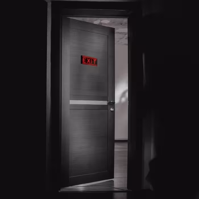 چراغ دیواری نئون دیزاین طرح Exit-BL_RD