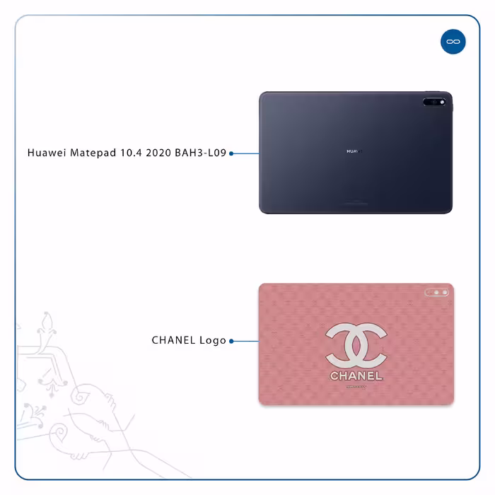 برچسب پوششی ماهوت مدل CHANEL-Logo مناسب برای تبلت هوآوی Matepad 10.4 2020 BAH3-L09