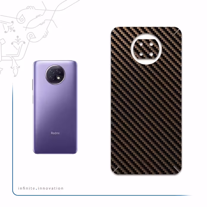 برچسب پوششی ماهوت مدل Glossy-Brown-Fiber مناسب برای گوشی موبایل شیائومی Redmi Note 9T