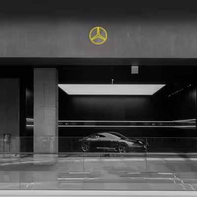 چراغ دیواری نئون دیزاین طرح Benz_YL