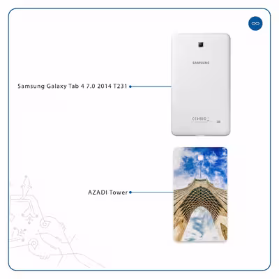 برچسب پوششی ماهوت مدل AZADI-Tower مناسب برای تبلت سامسونگ Galaxy Tab 4 7.0 2014 T231