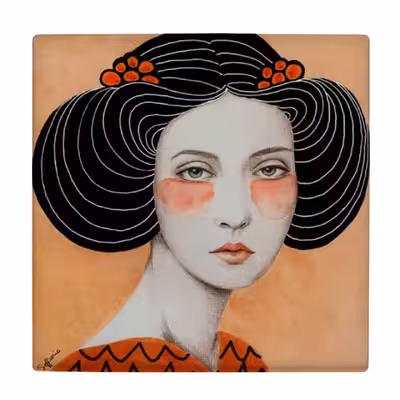 زیر لیوانی طرح نقاشی بانوی شرقی کد    3274419_620