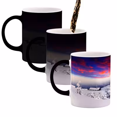 ماگ حرارتی کاکتی طرح منظره برفی مدل mgh15033