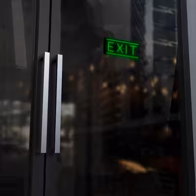 چراغ دیواری نئون دیزاین طرح Exit-BL_GR