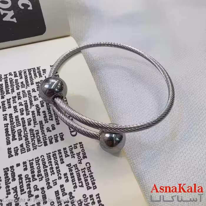 بنگل اسپرت استیل 316 مدل گوی نقره ای کد DSB18606W