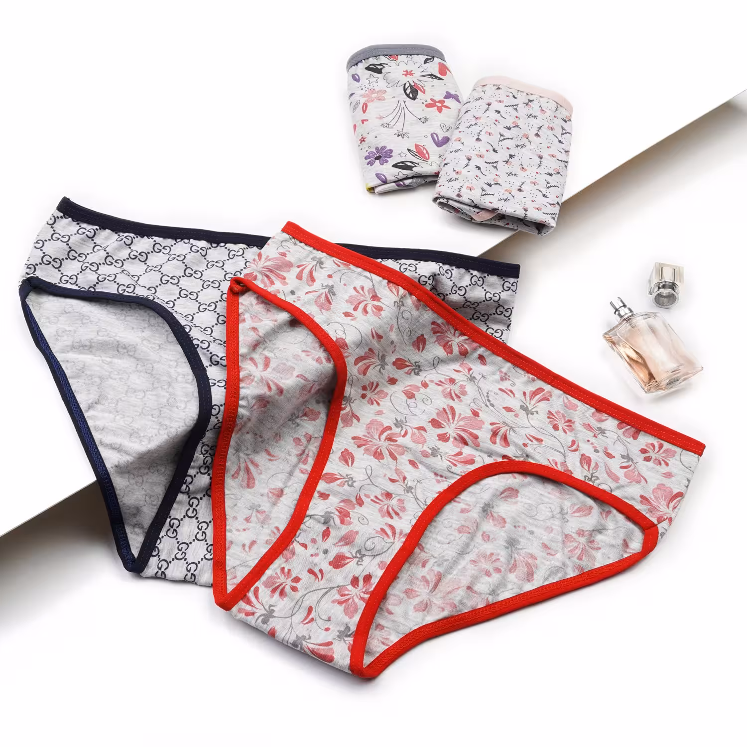 شورت تمام چاپ ملانژ‌ (پک 4 عددی) طرح مختلف