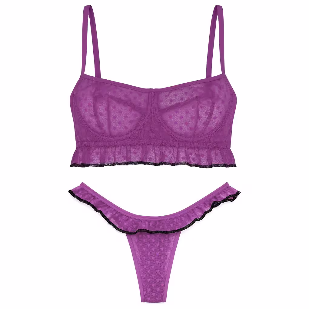 ست شورت و نیم‌تنه زنانه مدل فنردار رنگ   بنفش ماییلدا کد 5432-606