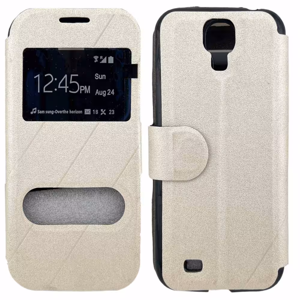 قاب Samsung S4 / i9500 مدل کلاسوری طرح چرم / رنگ سفید – کد 41199