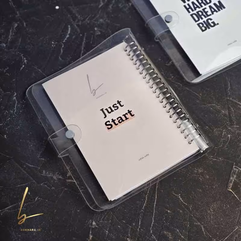 كلاسور شفاف سايز A5 طرح Just Start