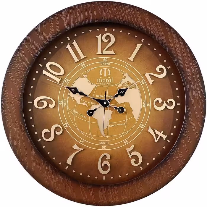 ساعت دیواری مارال کد 701 جنس پلاستیکی جهان نما قطر 70 سانتی متر  موتور ارامگرد 
