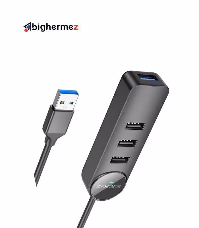 هاب 4 پورت USB3.0 بروفون مدل DH5 4IN1 طول کابل 1.2 متر