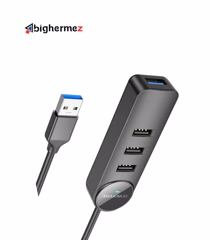 هاب 4 پورت USB3.0 بروفون مدل DH5 4IN1 طول کابل 1.2 متر