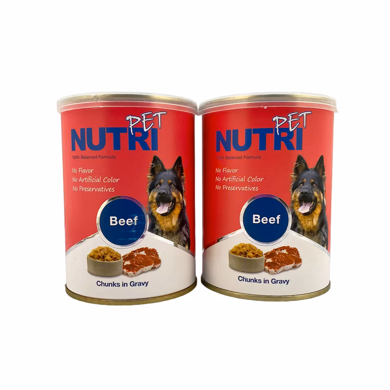 کنسرو غذای سگ نوتری پت حاوی گوشت قرمز مجموعه 2 عددی وزن 850 گرم