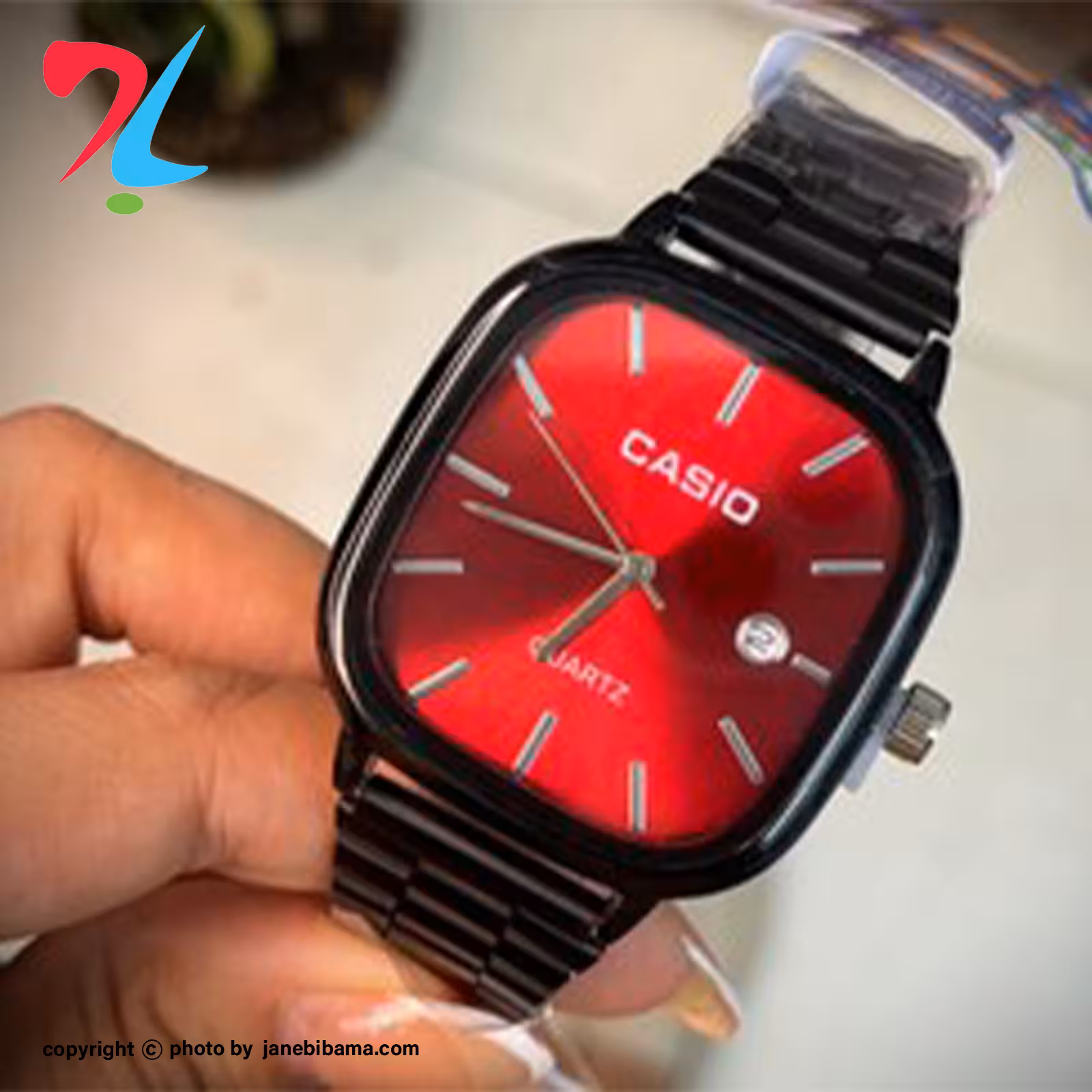 ساعت مچی کاسیو مدل 3298 بند استیل - بند مشکی صفحه قرمز