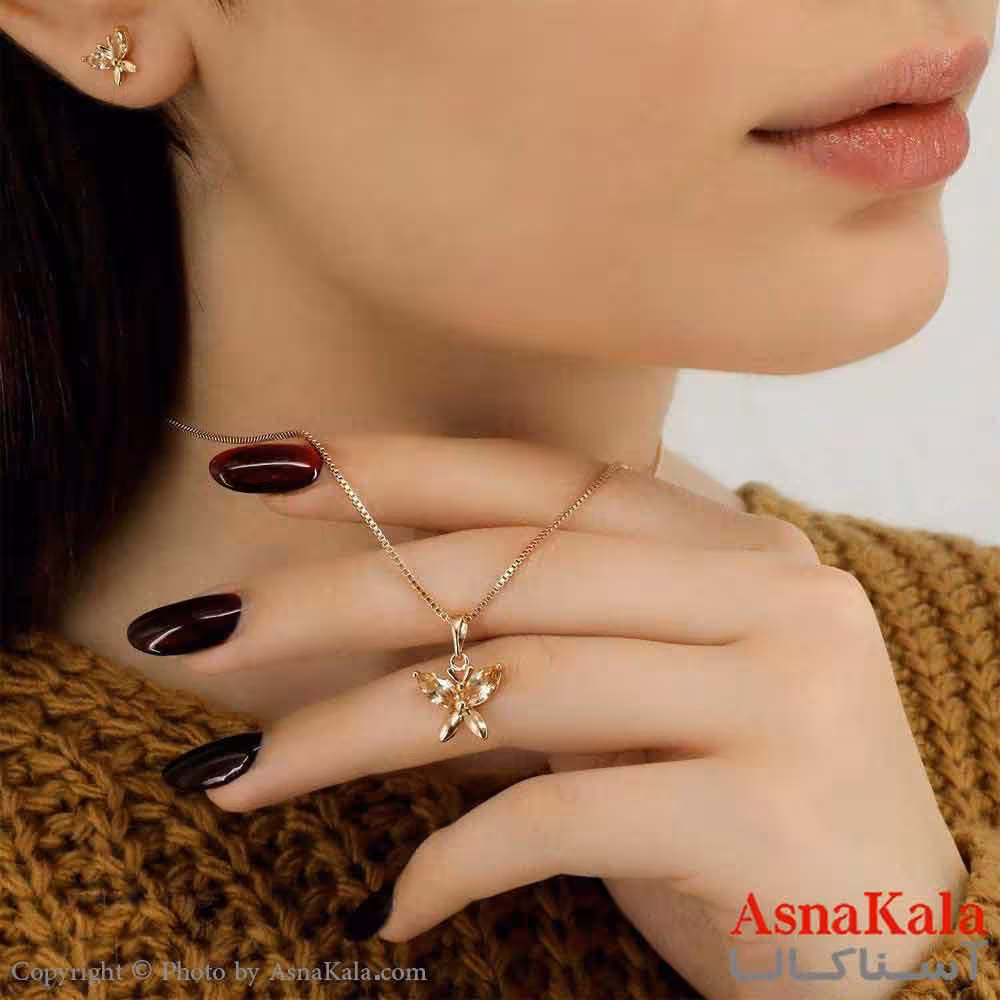 نیم ست زنانه ژوپینگ مدل پروانه کد NIM1434W - آسناکالا