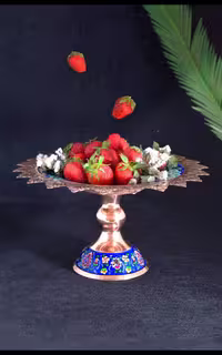 شیرینی خوری مسی و پرداز، سایز 2، طرح لبه شبکه