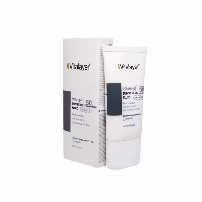 فلوئید ضد آفتاب ضد لک وایت ویت SPF50 (بی رنگ) ویتالایر