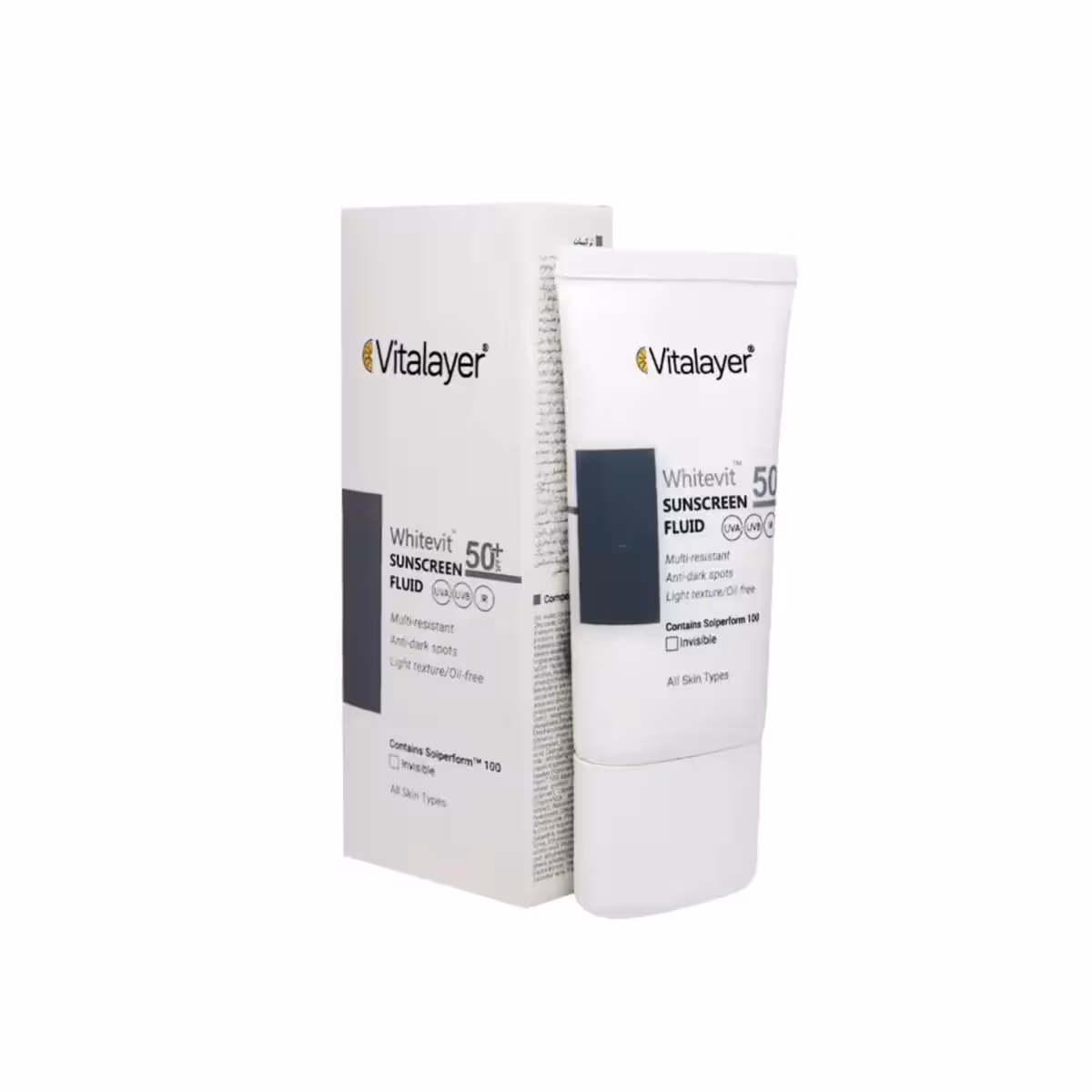 فلوئید ضد آفتاب ضد لک وایت ویت SPF50 (بی رنگ) ویتالایر