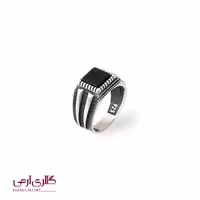 انگشتر نقره مردانه نگین مشکی ES_7892