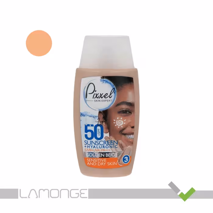 کرم ضد آفتاب SPF50 بژ طلایی مناسب انواع پوست پیکسل حجم 50 میلی لیتر
