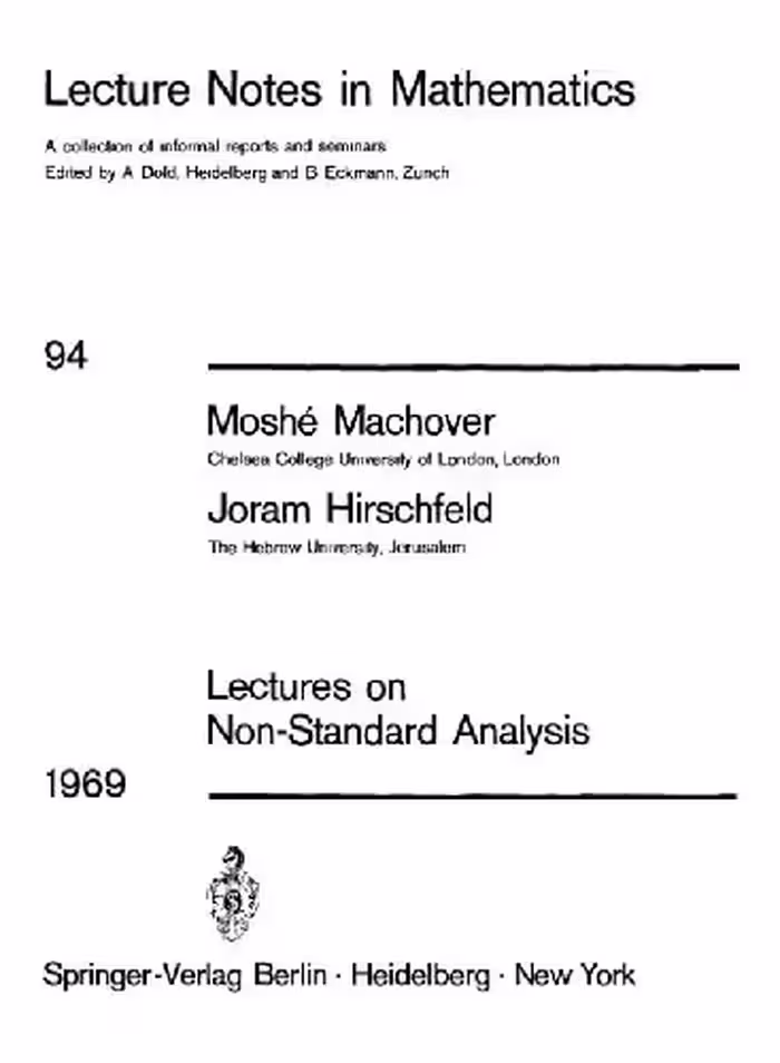 خرید و دانلود نسخه کامل کتاب Lectures on Non-Standard Analysis