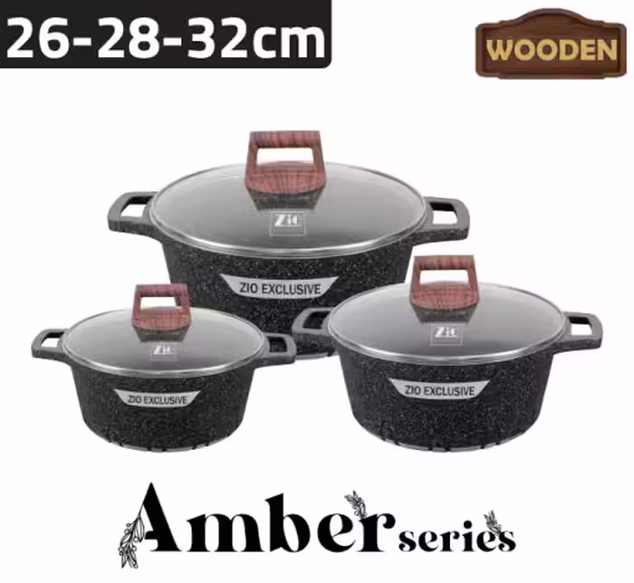 سرویس قابلمه 6 پارچه مدل 8456 سایز 32 زیو ترکیه / zio zcs-8456-32
