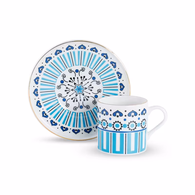 ست فنجان قهوه ترک آریلدیز Aryıldız مدل Castello – 12 پارچه با طراحی لوکس و کلاسیک برای 6 نفر (90 میل)