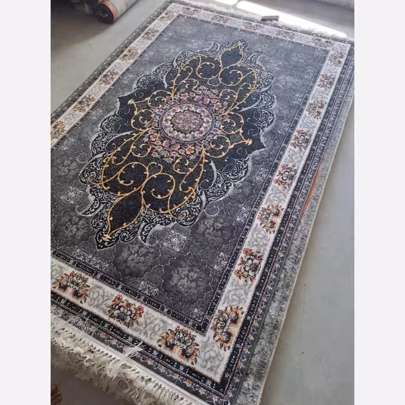 فرش ماشینی کاشان 500شانه 4متری2،25در1،5 طرح چکاوک دودی(باارسال رایگان)