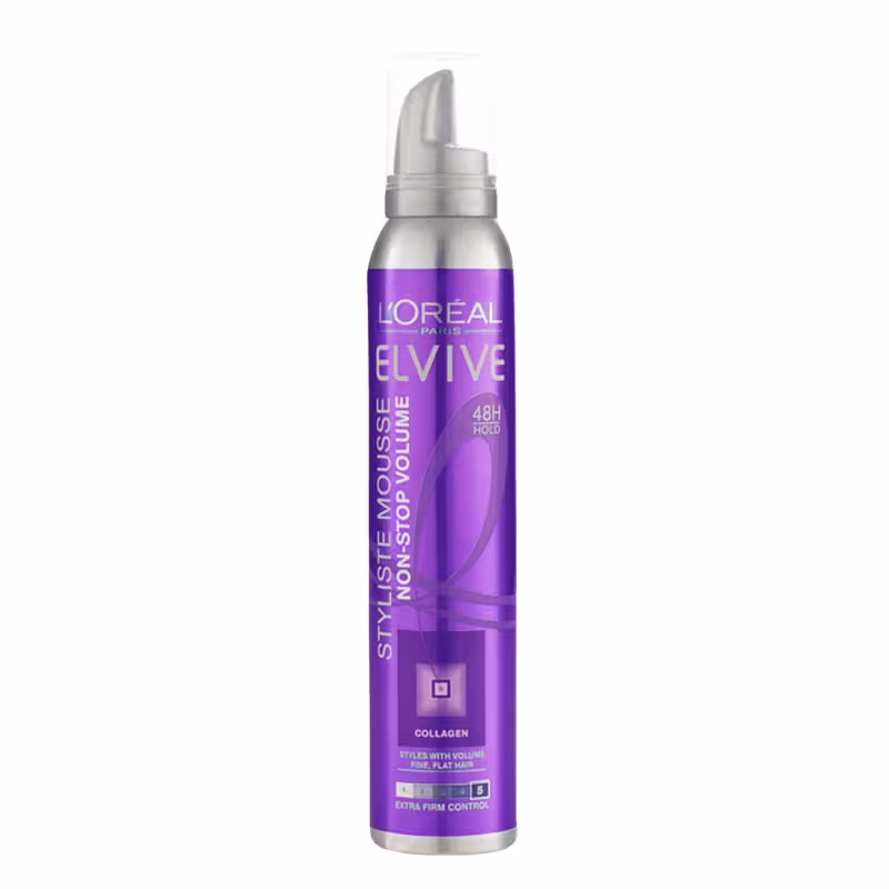 موس مو لورآل مدل Styliste Musse _ Non Stop volume حجم 200 میلی لیتر Loreal Styliste Extra non stop volume Hair Mousse
