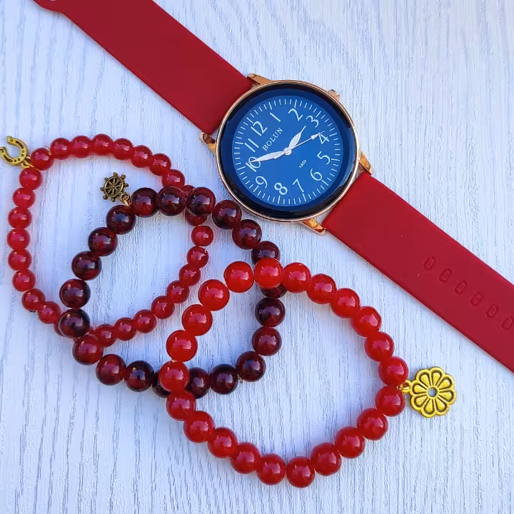 ست ساعت دستبند دخترانه مهره ای