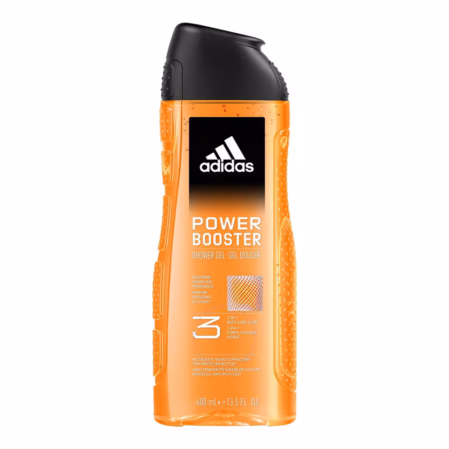 مشخصات، خرید و قیمت ژل شستشوی بدن،مو و صورت آدیداس مدل Power Booster حجم 400 میل ⭐️ ویان مارکت