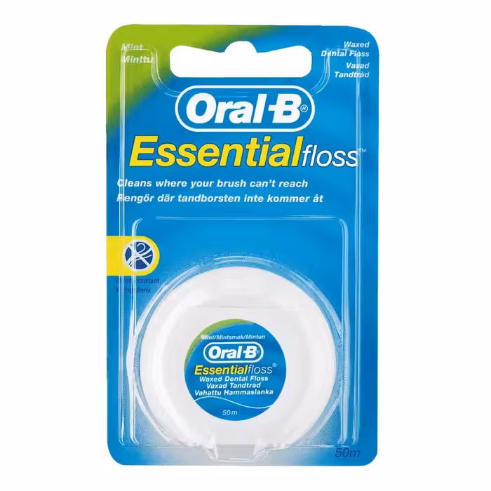 نخ دندان اورال بی اسنشال فلاس وکس دار با طعم نعناع 50 متری Oral-B Essential Mint Waxed Floss
