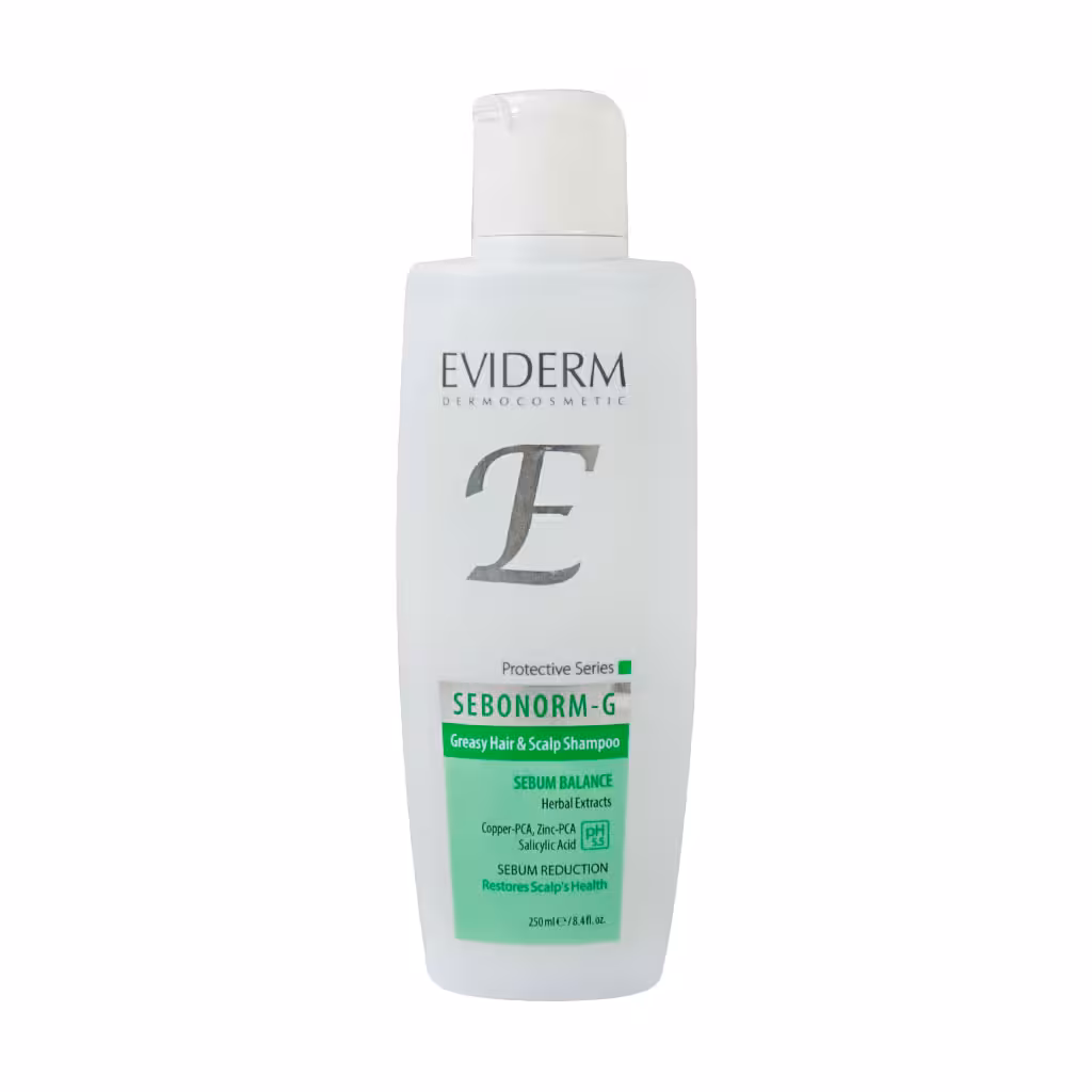 شامپو سبونورم جی مناسب پوست و مو سر چرب 250 میلی لیتر اویدرم EVIDERM