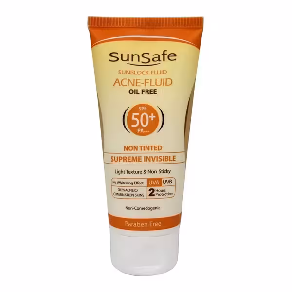 فلوئید ضدآفتاب بی رنگ 50 Spf فاقد چربی سان سیف 50 گرم SunSafe