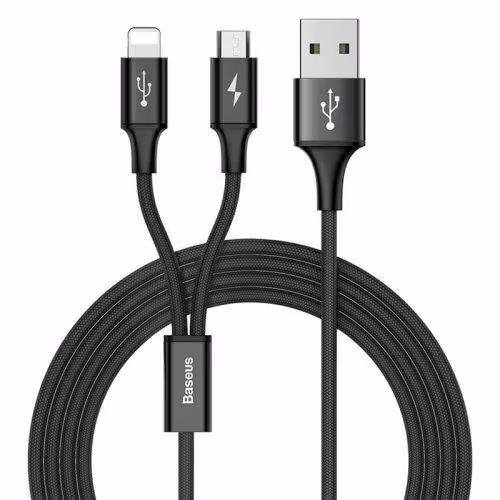کابل 2 سر فست شارژ Baseus CAML-SU13 3A 1.2m