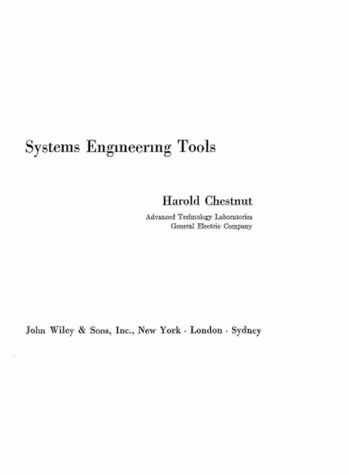 خرید و دانلود نسخه کامل کتاب Systems Engineering Tools