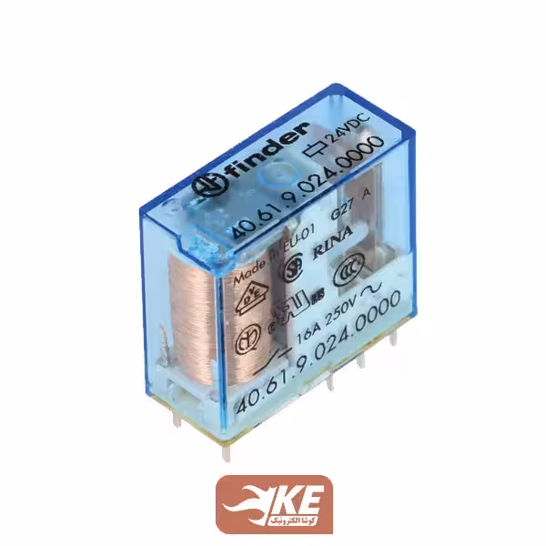 رله کتابی 24vDC تک کنتاکت 16 آمپر فیندر مدل 40.61.9.024.0000