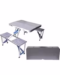 میز و صندلی تاشو آلومینیومی مدل چهارنفره