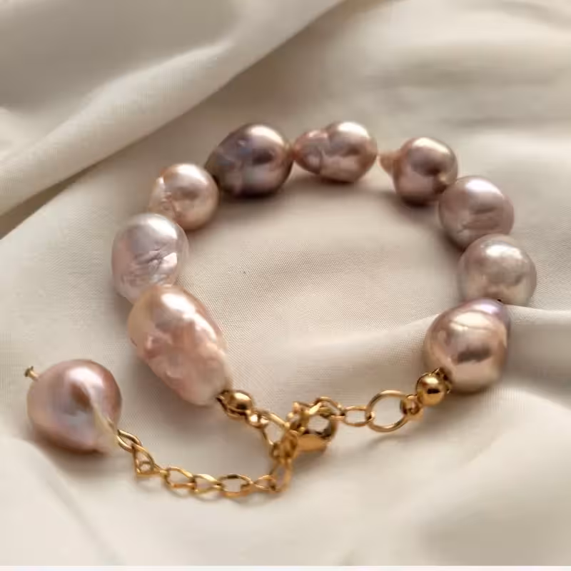 دستبند مروارید پرورشی پوست پیازی باروک mv4