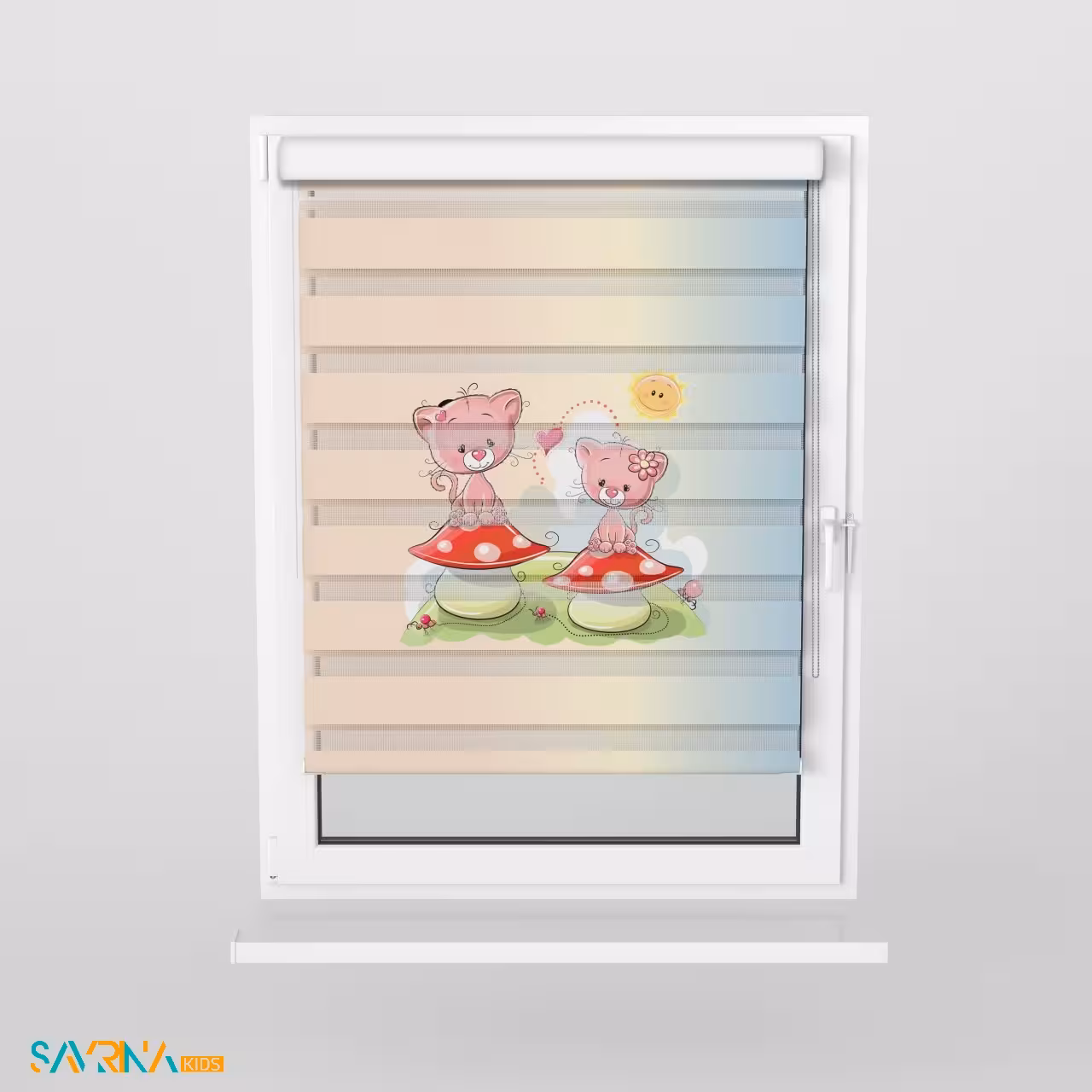 پرده زبرا بچگانه طرح گربه های ملوس کد AS1376