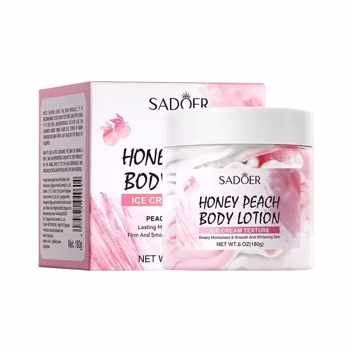 کره بدن هلو و عسل مدل بستنی سادور حجم 180 گرم Honey Peach Body Lotion Sadoer ‌