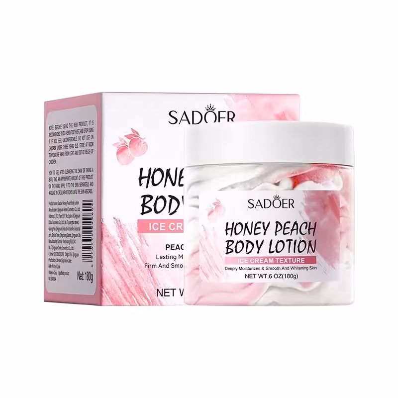 کره بدن هلو و عسل مدل بستنی سادور حجم 180 گرم Honey Peach Body Lotion Sadoer ‌