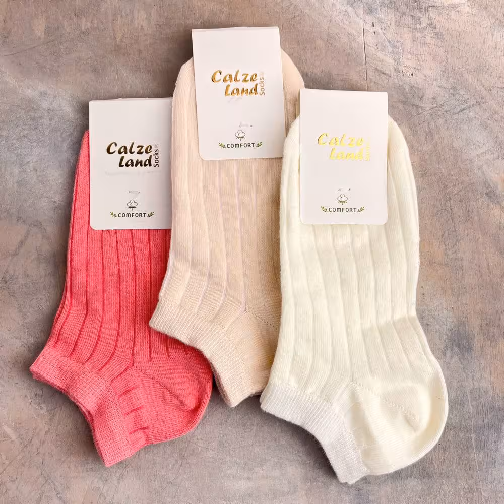 جوراب ساق کوتاه مچی کبریتی زیر قوزکی کالزی لند رنگبندی روشن