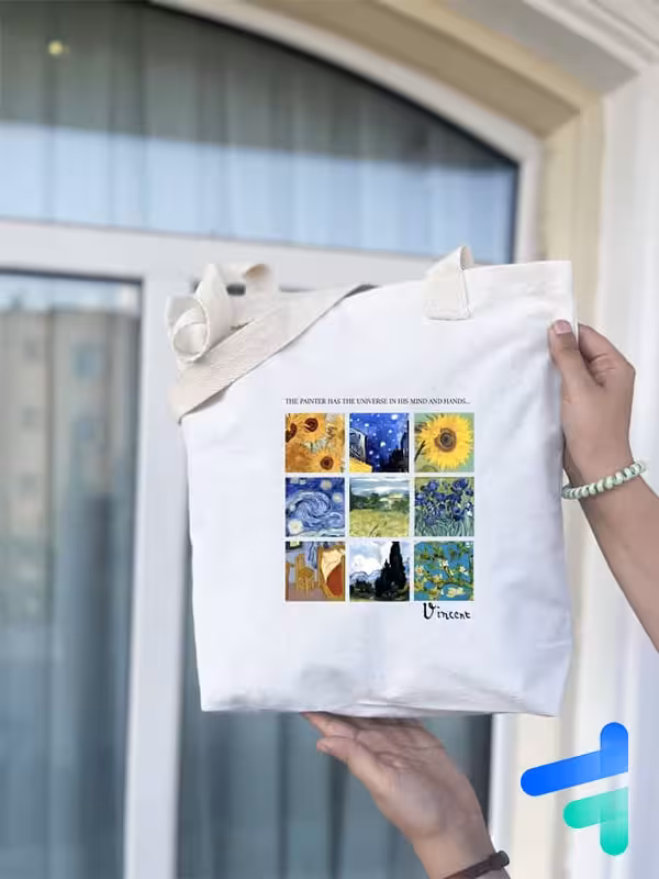 توت بگ سفید طرح ونگوگ