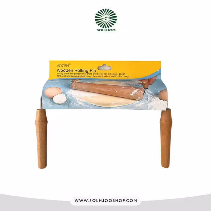 وردنه چوبی دو دسته ووشن 101065