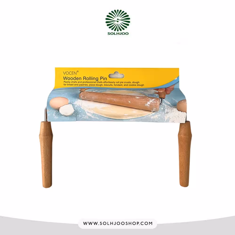 وردنه چوبی دو دسته ووشن 101065